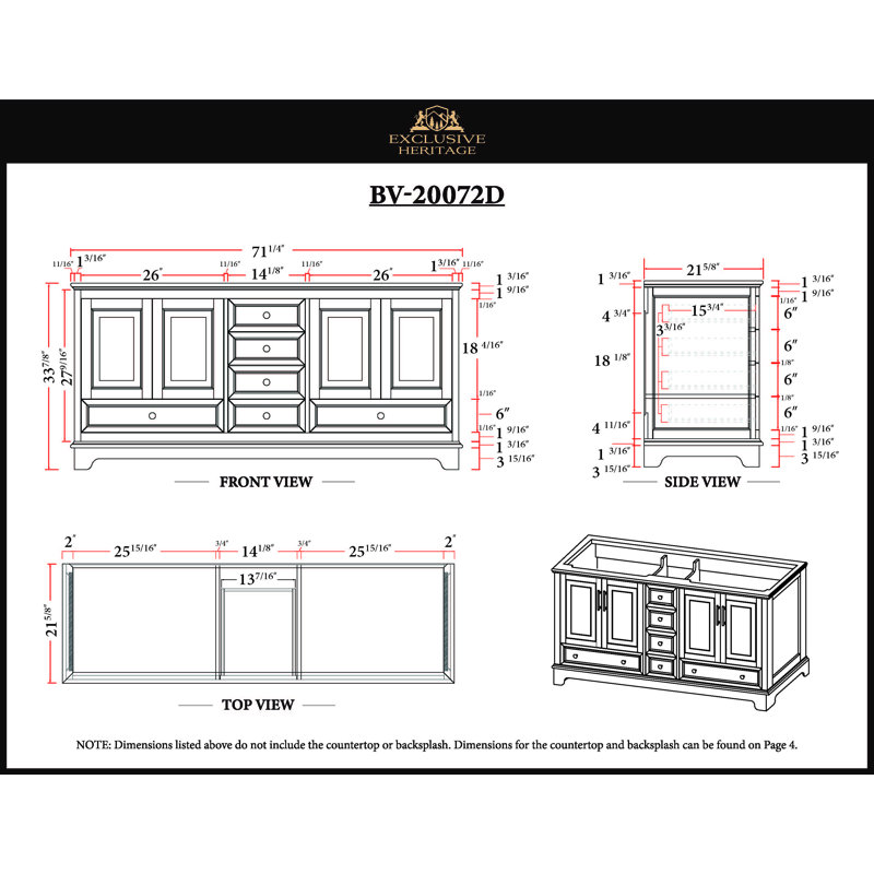Exclusive Heritage 72" Double Bathroom Vanity Base Wayfair